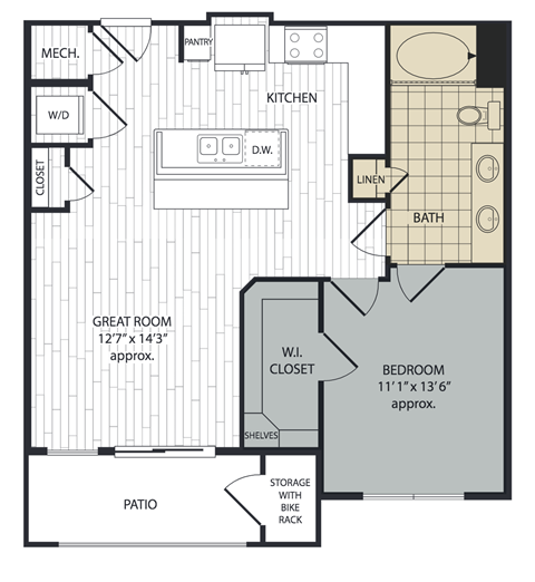 A6 Floor Plan at Arise Riverside, Austin, TX 78741